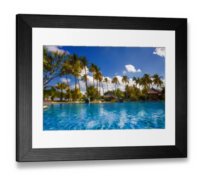 Framed Print : Caribbean, Puerto Rico, San Juan. Abstract of swimming pool