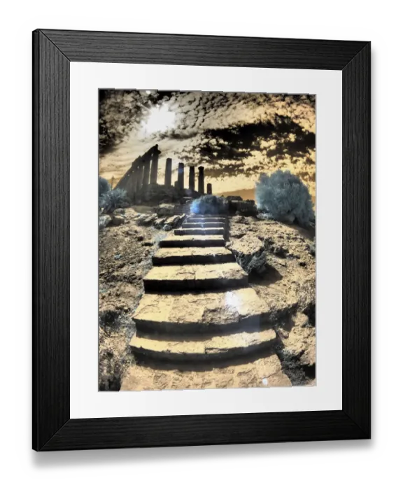 Framed Print : Italy, Sicily, Agrigento. Stairway through Ruins of ancient Agrigento Framed Print : Italy, Sicily, Agrigento. Stairway through Ruins of ancient Agrigento