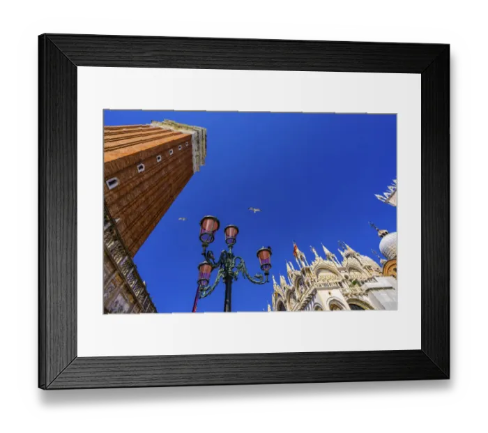 Framed Print : The Campanile Bell Tower in the Piazza San Marco in Venice, Italy