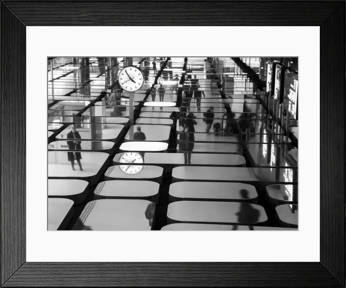 Framed Print : Europe, Netherlands, Amsterdam. Abstract of commuters reflected in the ceiling of train Framed Print : Europe, Netherlands, Amsterdam. Abstract of commuters reflected in the ceiling of train