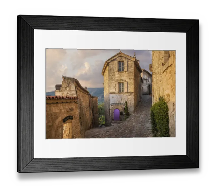 Framed Print : Europe, France, Lacoste. Street scene at sunrise Framed Print : Europe, France, Lacoste. Street scene at sunrise