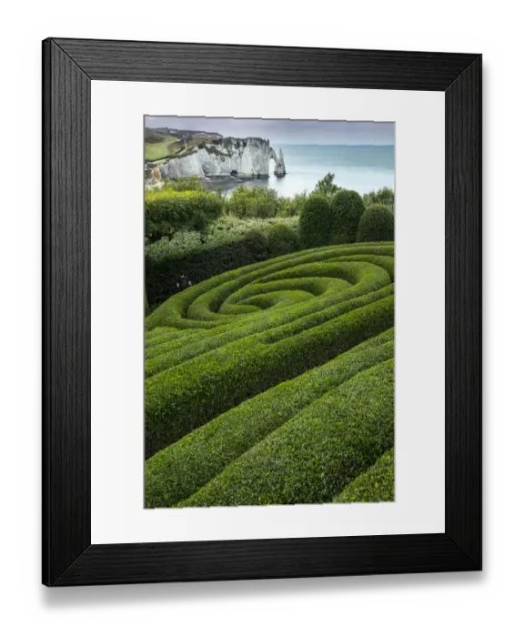 Framed Print : Europe, France, Etretat. Swirling design in formal garden Framed Print : Europe, France, Etretat. Swirling design in formal garden