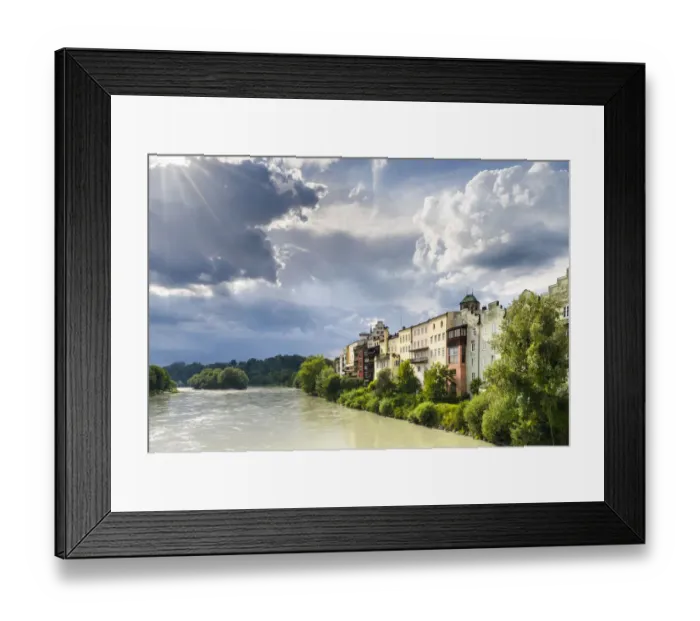 Framed Print : The famous waterfront and river Inn. The medieval old town of Wasserburg am Inn in Framed Print : The famous waterfront and river Inn. The medieval old town of Wasserburg am Inn in