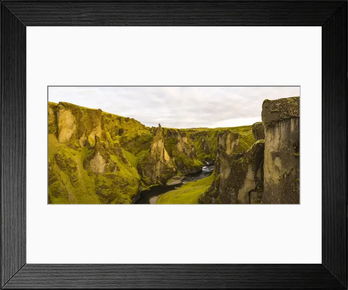 Framed Print : Europe, Iceland. Panoramic aerial view of the canyon Fjadrargljufur Framed Print : Europe, Iceland. Panoramic aerial view of the canyon Fjadrargljufur