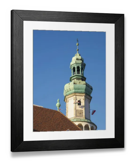 Framed Print : Firewatch Tower (Tueztorony), the landmark of Sopron at main square