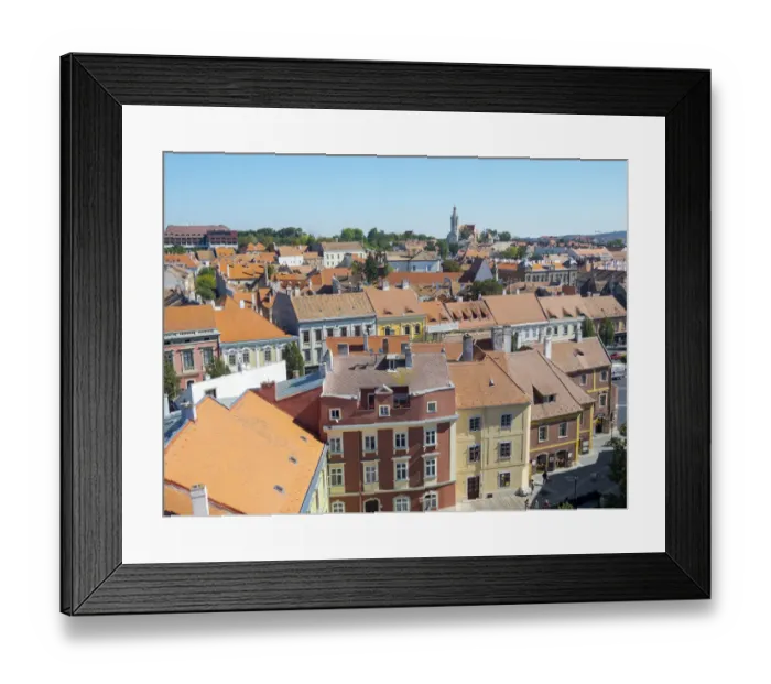 Framed Print : View from Firewatch Tower over the town. Sopron in Transdanubia in the west of Hungary