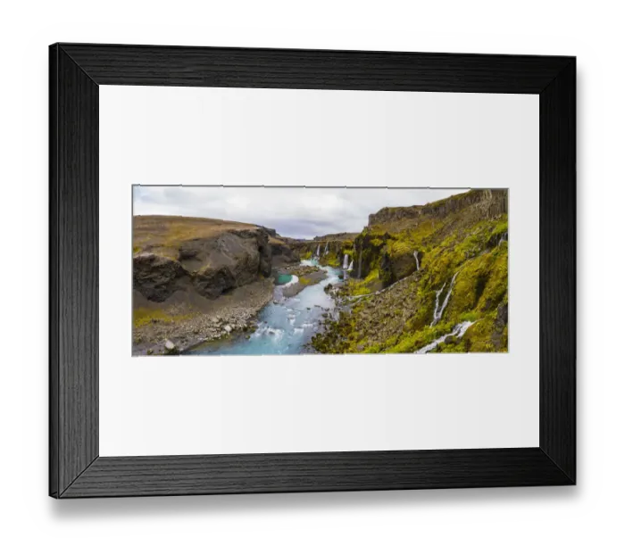 Framed Print : Europe, Iceland. View of Hrauneyjafoss, a group of waterfalls in the central highlands