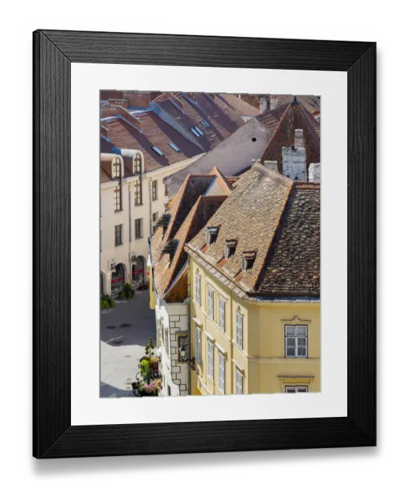 Framed Print : View from Firewatch Tower over the town. Sopron in Transdanubia in the west of Hungary Framed Print : View from Firewatch Tower over the town. Sopron in Transdanubia in the west of Hungary