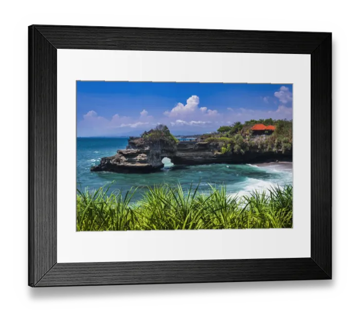 Framed Print : Sea arch at Tanah Lot Temple, Bali, Indonesia Framed Print : Sea arch at Tanah Lot Temple, Bali, Indonesia