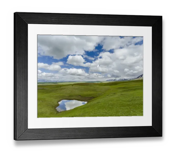 Framed Print : Alaj Valley in front of the Trans-Alay mountain range in the Pamir Mountains