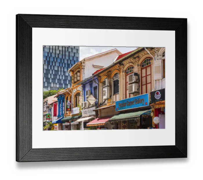 Framed Print : Shops on Arab Street in the Malay Heritage District, Singapore Framed Print : Shops on Arab Street in the Malay Heritage District, Singapore