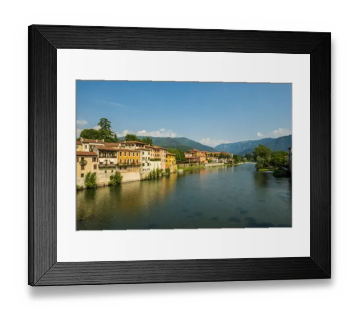 Framed Print : River Brenta, Bassano del Grappa, Veneto region, Italy Framed Print : River Brenta, Bassano del Grappa, Veneto region, Italy