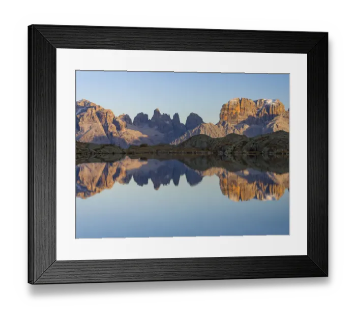 Framed Print : The summits of Brenta mountain range are reflected in Lago Nero Framed Print : The summits of Brenta mountain range are reflected in Lago Nero