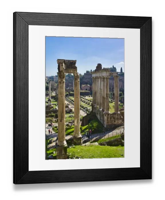 Framed Print : Italy, Rome, temple and arch ruins at Roman Forum Framed Print : Italy, Rome, temple and arch ruins at Roman Forum