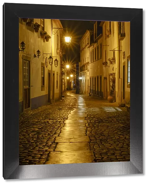 Obidos, Portugal, night, street scene