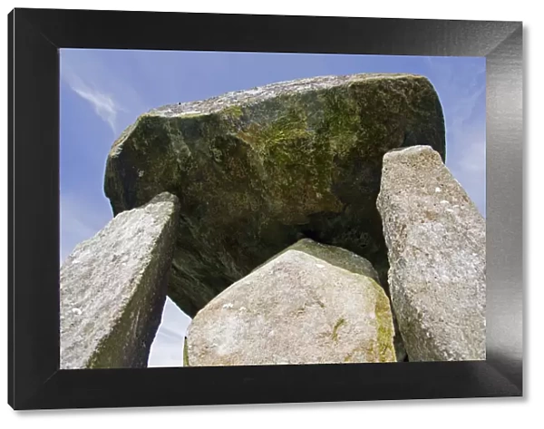 UK, Wales, Newport. Pentre Ifan Cromlech, a well, preserved ancient burial chamber