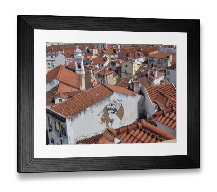 Framed Print : Portugal, Lisbon, view of the colorful homes in the oldest district of the Alfama Framed Print : Portugal, Lisbon, view of the colorful homes in the oldest district of the Alfama