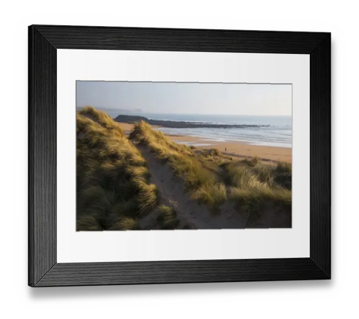 Framed Print : United Kingdom, Wales, Pembrokeshire. Dunes of Freshwater West Beach, Pembrokeshire