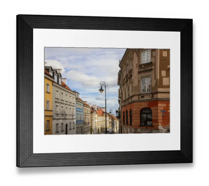 Framed Print : Street of homes is off the main square in Old Town Warsaw Framed Print : Street of homes is off the main square in Old Town Warsaw