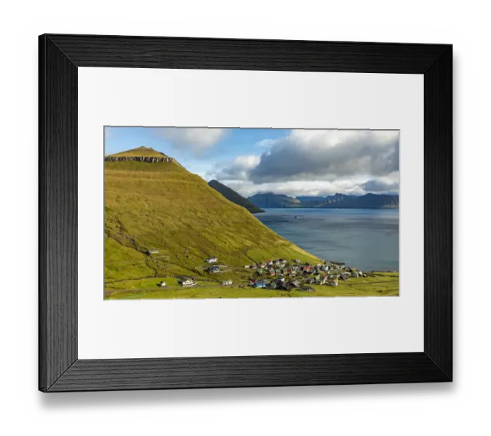 Framed Print : Europe, Faroe Islands. View of the village of Funningur on the island of Eysturoy Framed Print : Europe, Faroe Islands. View of the village of Funningur on the island of Eysturoy