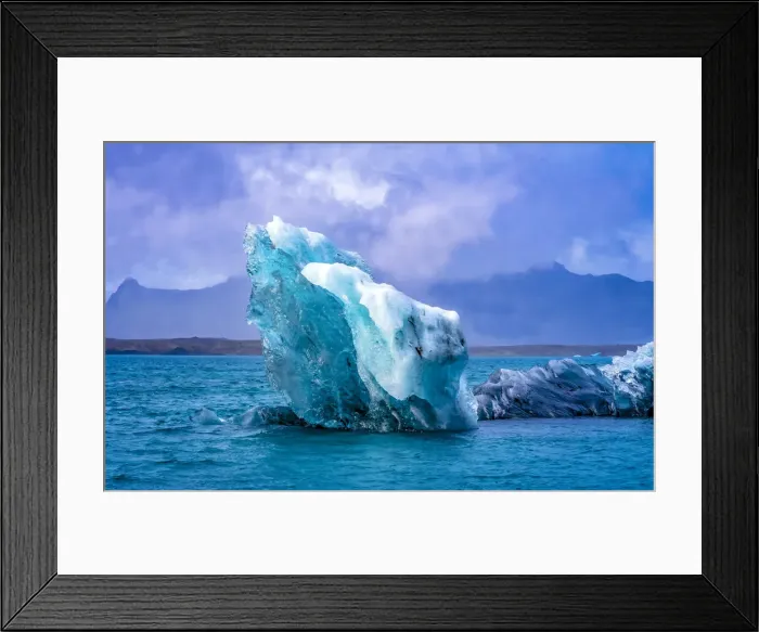 Framed Print : Large iceberg Diamond Beach, Jokulsarlon glacier lagoon, Vatnajokull National Park