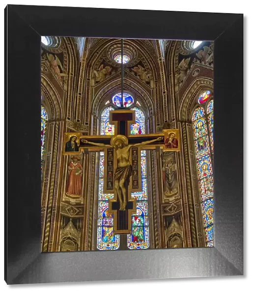 Italy, Florence. The Crucifix by Giotto in the Nave of the Church of Santa Maria Novelle