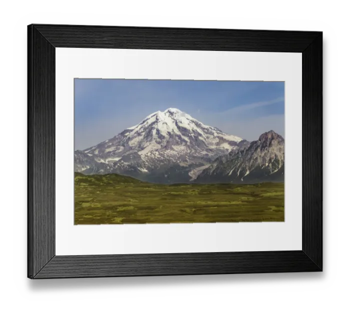 Framed Print : USA, Alaska, Lake Clark National Park. Aerial view of Mt. Redoubt