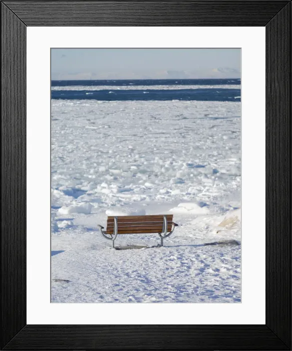 Framed Print : Frozen Disko Bay during winter, West Greenland, Disko Island in the background Framed Print : Frozen Disko Bay during winter, West Greenland, Disko Island in the background