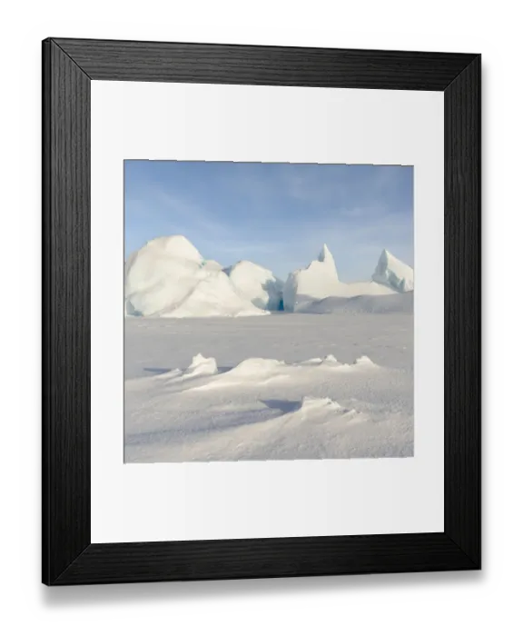 Framed Print : Iceberg frozen into the sea ice of the Melville Bay, near Kullorsuaq in the far north of