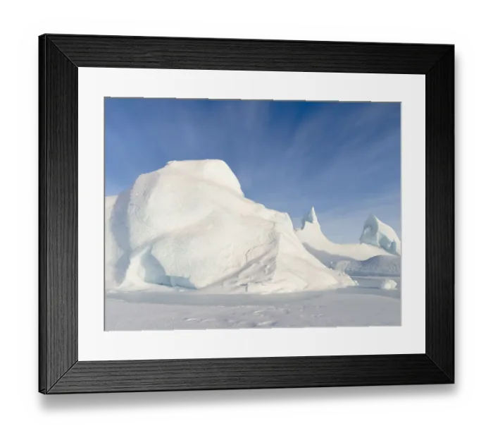 Framed Print : Iceberg frozen into the sea ice of the Melville Bay, near Kullorsuaq in the far north of