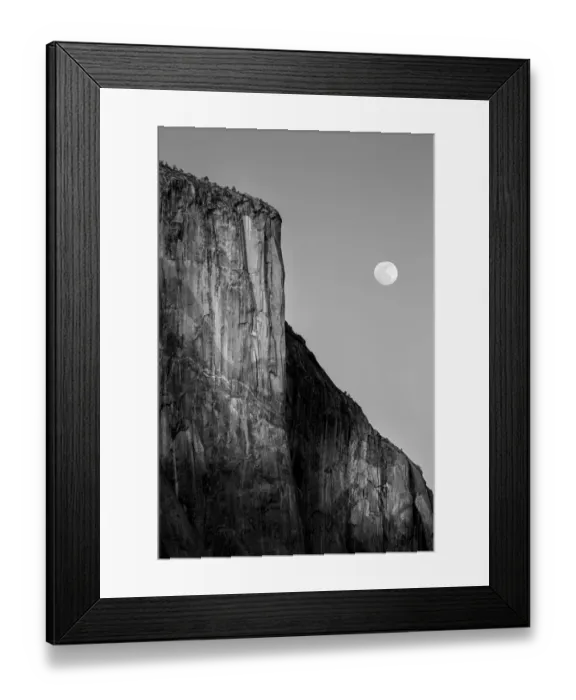 Framed Print : USA, California, Yosemite National Park, Full moon rising near El Capitan at sunset Framed Print : USA, California, Yosemite National Park, Full moon rising near El Capitan at sunset