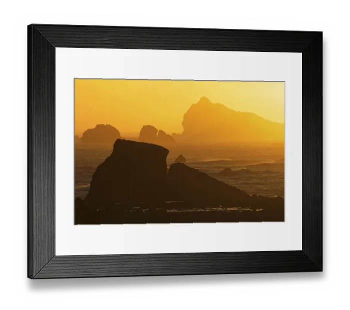 Framed Print : Long exposure on sea stacks at sunset, Crescent City, California Framed Print : Long exposure on sea stacks at sunset, Crescent City, California