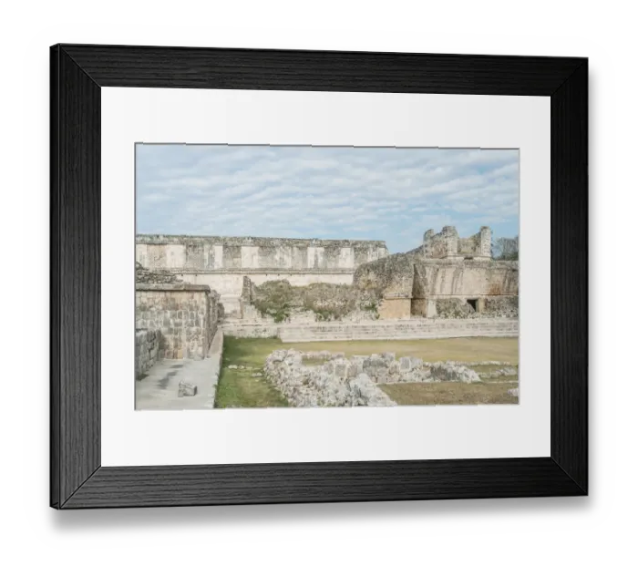 Framed Print : Mexico, Yucatan. Uxmal Ruins, Nunnery Quadrangle, believed to be constructed in the 9th