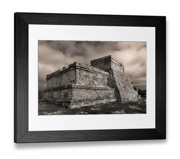 Framed Print : Temple of the Wind at Archeological Zone of Tulum Mayan Port City Ruins in Tulum, Mexico