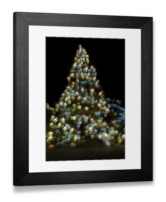 Framed Print : USA, Arizona, Buckeye. Christmas lights seen through a circular filter