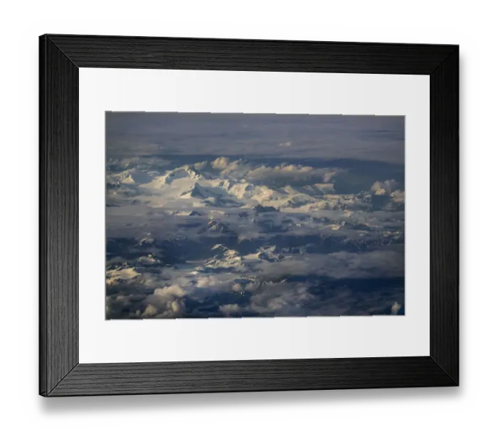 Framed Print : USA, Alaska, Chugach Mountain Range. Aerial view of glacier and snow-covered mountains
