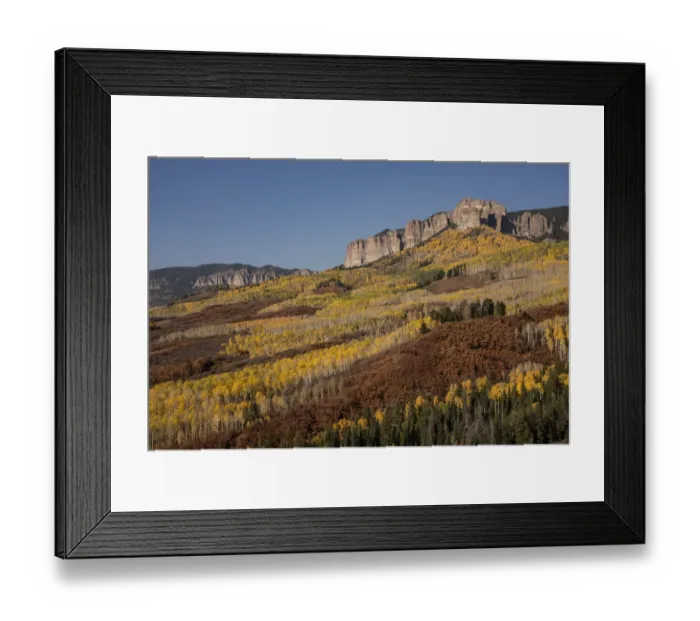 Framed Print : USA, Colorado, Uncompahgre National Forest. Cimarron Ridge and forest in autumn Framed Print : USA, Colorado, Uncompahgre National Forest. Cimarron Ridge and forest in autumn