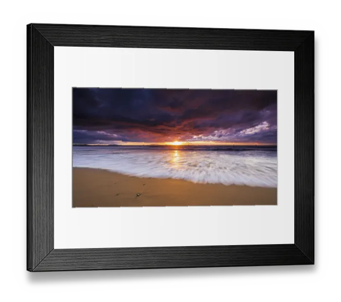 Framed Print : Sunset over the Channel Islands from Ventura State Beach, Ventura, California, USA