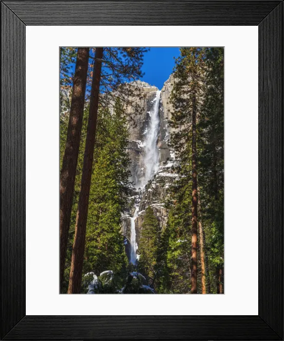 Framed Print : Yosemite Falls in winter, Yosemite National Park, California, USA