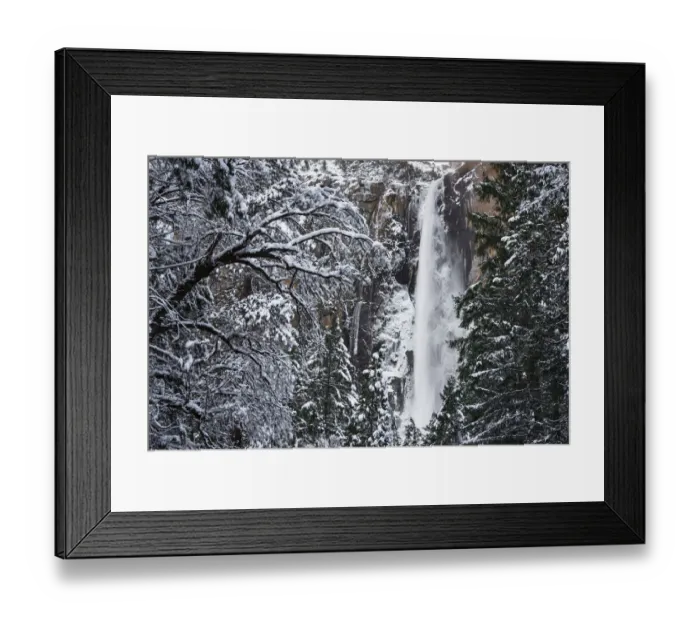 Framed Print : Bridalveil Fall in winter, Yosemite Valley, Yosemite National Park, California, USA Framed Print : Bridalveil Fall in winter, Yosemite Valley, Yosemite National Park, California, USA