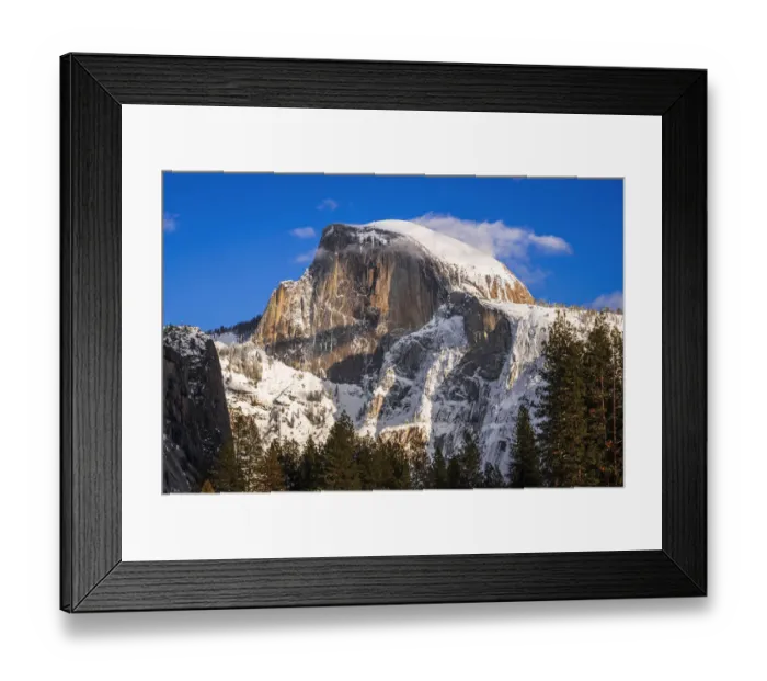 Framed Print : Evening light on Half Dome in winter, Yosemite National Park, California, USA Framed Print : Evening light on Half Dome in winter, Yosemite National Park, California, USA
