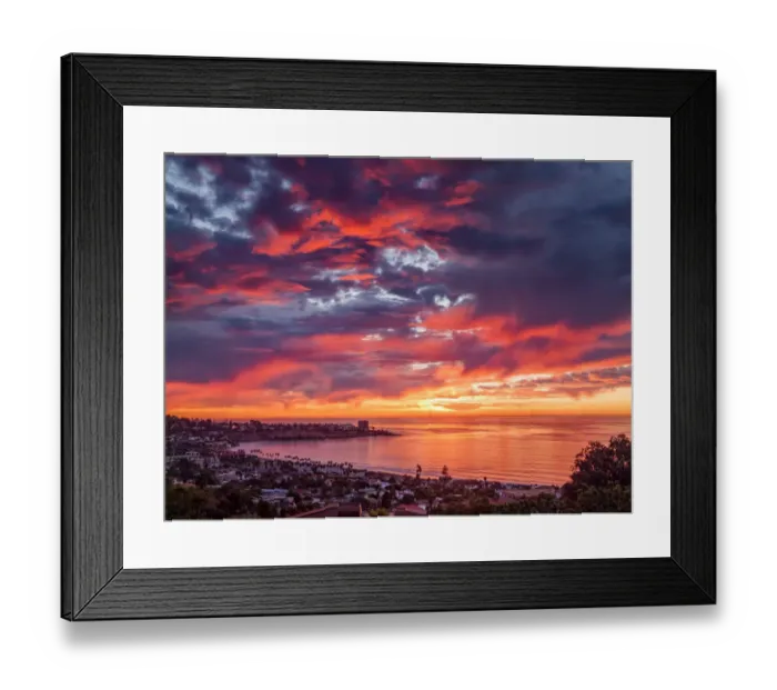 Framed Print : USA, California, La Jolla, Sunset over La Jolla Shores and village Framed Print : USA, California, La Jolla, Sunset over La Jolla Shores and village