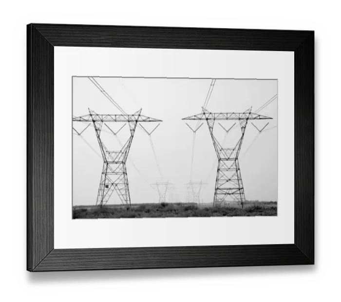Framed Print : USA, California. Converging transmission towers and power lines Framed Print : USA, California. Converging transmission towers and power lines