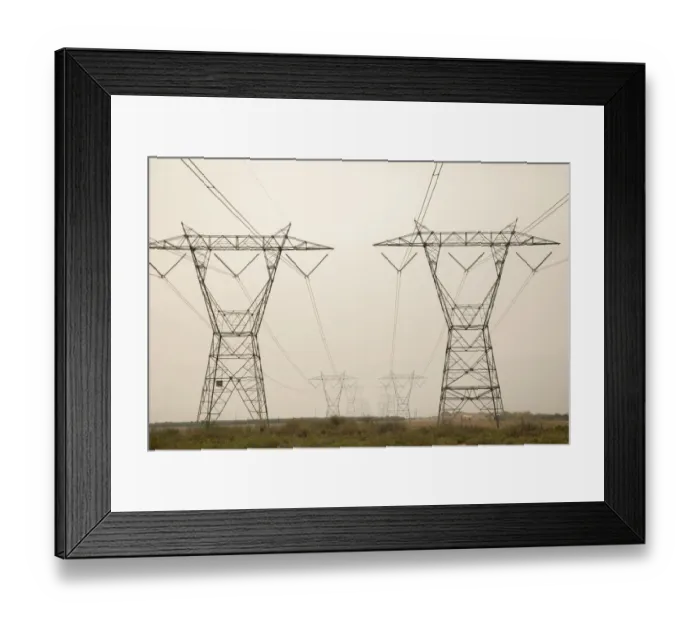 Framed Print : USA, California. Converging transmission towers and power lines Framed Print : USA, California. Converging transmission towers and power lines