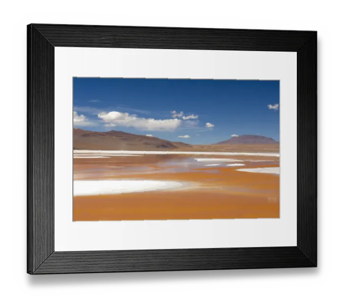 Framed Print : Bolivia, Atacama Desert, Laguna Colorada, Red Lake. The red lake is shallow Framed Print : Bolivia, Atacama Desert, Laguna Colorada, Red Lake. The red lake is shallow