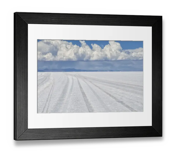 Framed Print : Bolivia, Uyuni, Salar de Uyuni. The salt flats extend for miles