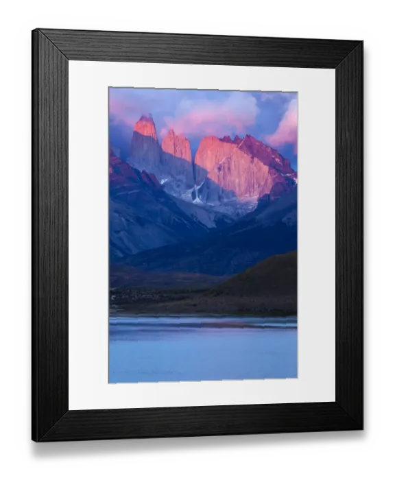 Framed Print : Chile, Patagonia. Sunrise on mountains in Torres del Paine National Park Framed Print : Chile, Patagonia. Sunrise on mountains in Torres del Paine National Park