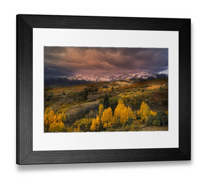 Framed Print : Sneffels Range at sunset from Dallas Divide, Uncompahgre National Forest, Colorado Framed Print : Sneffels Range at sunset from Dallas Divide, Uncompahgre National Forest, Colorado