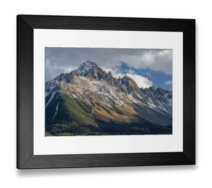 Framed Print : USA, Colorado, San Juan Mountains, Uncompahgre National Forest, Evening light warms Mt Framed Print : USA, Colorado, San Juan Mountains, Uncompahgre National Forest, Evening light warms Mt