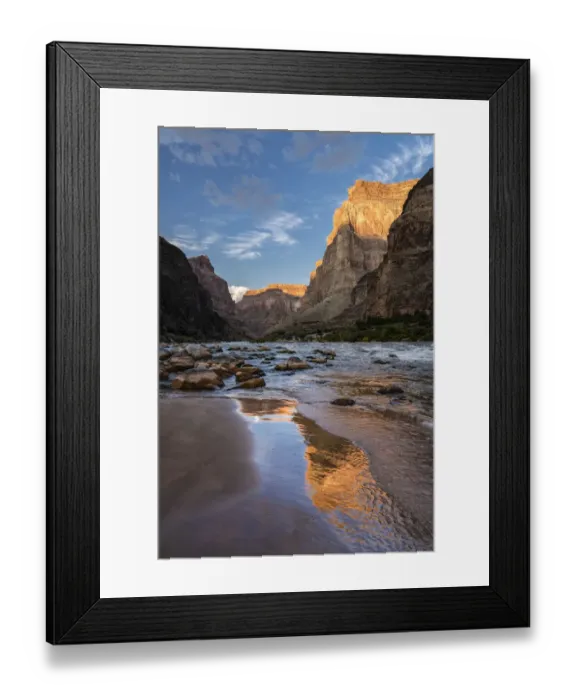 Framed Print : USA, Arizona. Reflections on the beach, Colorado River, Grand Canyon National Park Framed Print : USA, Arizona. Reflections on the beach, Colorado River, Grand Canyon National Park